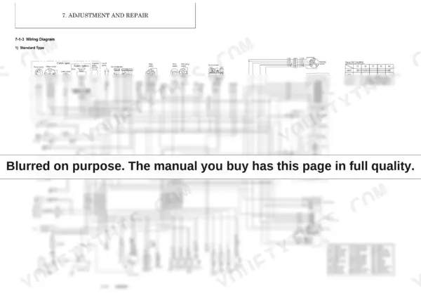 Yanmar SV100 standard type electrical wiring diagram showing cabin, starter switch, fuse box, and indicator box.