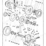 Yanmar SKE exploded view diagram of the clutch friction of ahead shaft assembly with numbered component parts list.