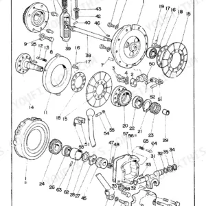 Yanmar SKE exploded view diagram of the clutch friction of ahead shaft assembly with numbered component parts list.