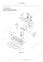9c036502-b2-exploded-view-111 Yanmar ViO82 engine cylinder head exploded view diagram showing valve train, rocker arms, and head gasket components.