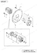 a2e55116-b-page-76 Yanmar SV08 exploded view of hydraulic pump assembly, mounting plate, and coupling components with part reference numbers.