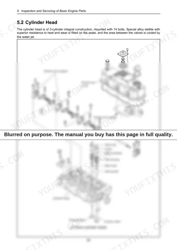 a36a9274-b-exploded-view-112 Yanmar 3JH4(B)(C)(M)E exploded view of cylinder head, rocker arm assembly, valves, and cover components.