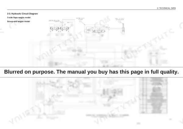 Yanmar C50R-3C hydraulic circuit diagram showing gear pump, HST pump, travel motors, and component index table.