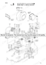 a4f1e586-b-exploded-view-24 Yanmar B05 exploded view of engine mount and engine accessory components.