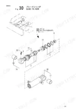 a4f1e586-b-exploded-view-68 Yanmar B05 exploded view diagram of the blade cylinder assembly.