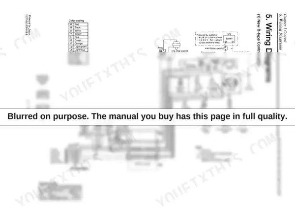 Yanmar 6LY2-STE, 6LY2A-STP, 6LYA-STP wiring diagram for New B-type control panel, including color coding and starter switch.