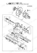 Yanmar VIO50-CR, VIO50-PR exploded view diagram of the previous version hydraulic oil pump and joint assembly.