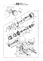 Yanmar VIO50-CR, VIO50-PR exploded view diagram of the travel motor assembly with numbered components and parts list.