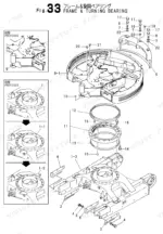 Yanmar VIO50-CR, VIO50-PR exploded view diagram of the frame and turning bearing assembly with numbered parts list.