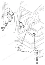 af3e957c-b-exploded-view-48 Yanmar ViO75, 4TNE98-EBVA exploded view of cab floor drain hose, grommets, and mounting hardware components.