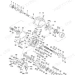 Yanmar ViO75, ViG3 hydraulic equipment exploded view showing pump assembly components and internal parts.