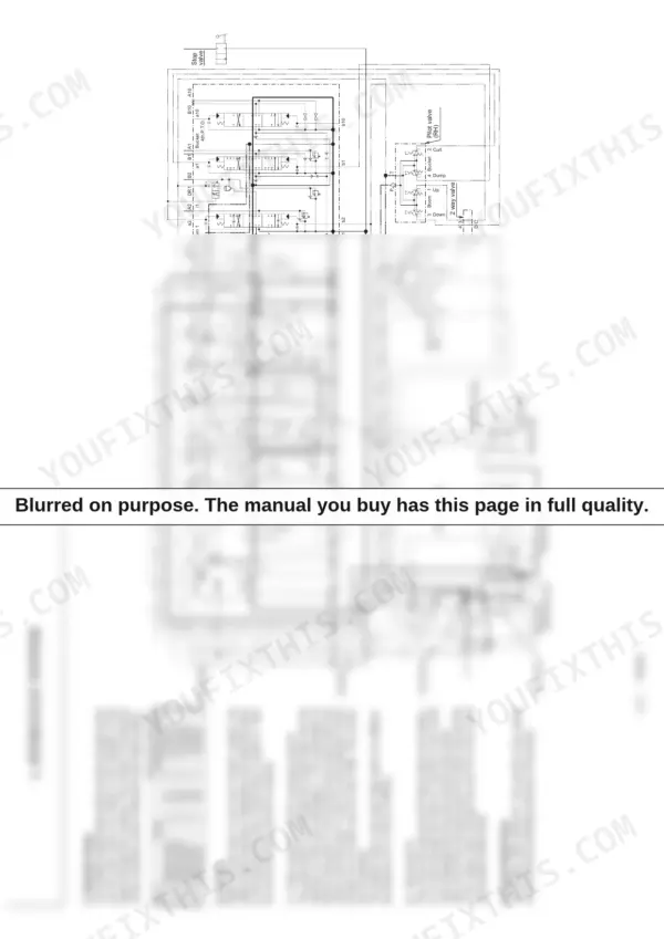 Yanmar ViO75, ViG3 hydraulic system diagram showing pump flow, control valve, and pilot valve circuits.