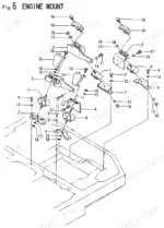 ammann-yanmar-b27-2a-crawler-backhoe-excavator-parts-catalog-000y00s3480-engine-parts-17.webp Ammann Yanmar B27-2A exploded view diagram of engine mount components with numbered parts list reference.