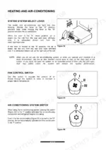 ammann-yanmar-b55w-wheel-excavator-operation-manual-lgb55-w0-operations-61.webp Ammann Yanmar B55W heating and air-conditioning system controls, select lever, fan switch, and AC switch diagrams.