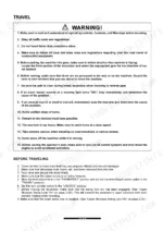 ammann-yanmar-b55w-wheel-excavator-operation-manual-lgb55-w0-troubleshooting-89.webp Ammann Yanmar B55W operation manual page detailing travel safety warnings and pre-travel inspection procedures.