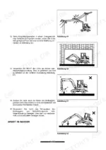 Ammann Yanmar B55W safety manual page showing operating hazards, power line clearance, and improper digging techniques.