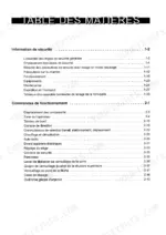 Ammann Yanmar B55W operator manual table of contents for safety and operating controls sections.