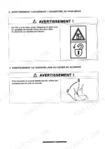 Ammann Yanmar B55W safety warnings for windshield locking pins and left side safety lever operation.