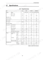 Technical specifications table for engine, dimensions, and wagon capacity.