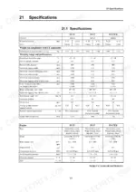Technical specifications table for weight, performance, and engine data.