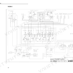 Yanmar ViO17 Hydraulic system diagram for ViO30-3 excavator.