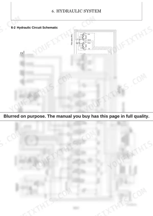 Yanmar ViO12-2A hydraulic circuit schematic showing control valve, pump, motors, and cylinders.