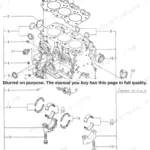 Yanmar 3TN66L-(E)UB, 3TN66L-(E) UB, 3TN66L-EUB, 3TN66L-UB exploded view of engine cylinder block, bearings, and head gasket.