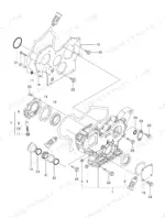 bb198701-b-page-5 Yanmar 3TNV88-XBV exploded view of the gear case and oil pump assembly showing gaskets, seals, and mounting hardware.