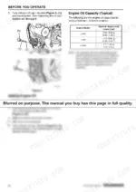 bebb225f-b-specs-36 Yanmar L48N, L70N, L100N engine oil capacity table and diagram showing oil dipstick and filler port locations.