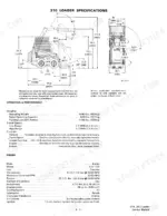bobcat-310-313-skid-steer-loader-service-manual-6556606-specs-150.webp Bobcat 310, 313 loader dimensional diagram, operation performance weights, travel speeds, and Kohler K341-QS engine specifications.