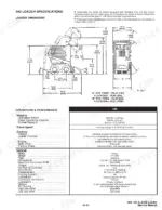 bobcat-440-443-443b-skid-steer-loader-service-manual-6566694-specs-315.webp Bobcat 440, 443, 443B loader specifications, dimensions diagram, and performance data table including engine and weight specs.