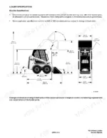 bobcat-463-skid-steer-loader-service-manual-6901812-specs-353.webp Bobcat 463 loader specifications diagram showing machine dimensions in inches and millimeters for height, length, and width.