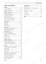 c8b461d1-b2-toc-3 Quicke Q20-Q85 loader manual table of contents listing safety, installation, troubleshooting, and service procedures.