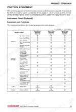 Yanmar 6LPA-STP2, 6LPA-STZP2 table comparing B, C, and D-type instrument panel gauges, switches, and warning indicators.
