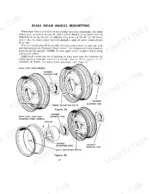 Case 1370, 1370 Tractor dual rear wheel mounting diagrams showing cast iron and stamped steel wheel assembly procedures.