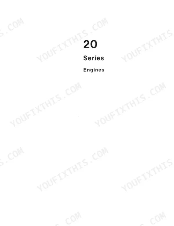 Case 150-190, T90, 2310, 2510, 2712 service manual section cover page for 20 Series Engines.