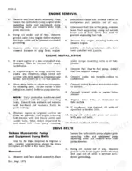 Case 1816, 1816 UNI-LOADER service manual page for engine removal, installation, and drive belt replacement procedures.
