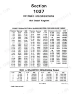 case-1845-uni-loader-uni-loader-service-manual-9-73926-specs-15.webp Case 1845 Uni-Loader 188 diesel engine fraction, decimal, and millimeter conversion tables for service specifications.