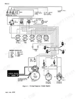 case-1845-uni-loader-uni-loader-service-manual-9-73926-wiring-540.webp Case 1845 Uni-Loader diesel engine electrical wiring diagram showing gauges, starter, alternator, and color key.