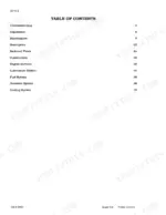 Case 245, 255, 245-4WD, 255-4WD service manual table of contents listing engine, fuel, and cooling system sections.
