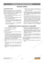 case-40-to-xt-skid-steers-service-manual-procedures-163.webp Case 40 XT, 60 XT, 70 XT hydraulic troubleshooting procedures for loader main relief pressure checks and circuit relief valve testing.