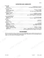 Case 40XT service manual table listing fluid capacities, lubricant specifications, and environmental disposal guidelines.