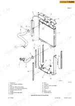 Case 410–465 Skid Steer radiator mounting exploded view