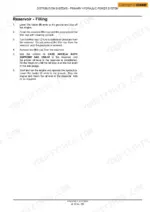 Case 435, 445CT, 445 service manual page detailing the hydraulic reservoir filling procedure and oil specifications.