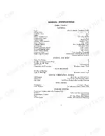 Case 440, 441 gasoline engine general specifications table covering pistons, bearings, lubrication, fuel, and cooling systems.