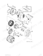 case-480c-construction-king-loader-backhoe-parts-catalog-c1295-electrical-parts-85.webp Case 480C exploded view diagram of the alternator assembly showing internal components, housing, rotor, and stator.