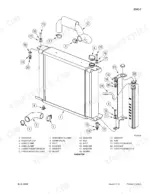 case-60xt-to-steer-skid-steer-service-manual-bur-6-45720-exploded-view-31.webp Case 60XT, 70XT SKID STEER, 60: Exploded view diagram of radiator, hoses, overflow bottle, and mounting hardware.