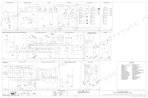 Case 650K TIER II, 750K TIER II, 850K TIER II electrical schematic wiring diagram showing circuits, fuses, and components.