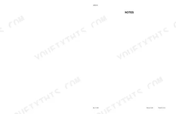 Case 75XT service manual blank notes page 4002-34, Bur 7-11602, revised 10-00.