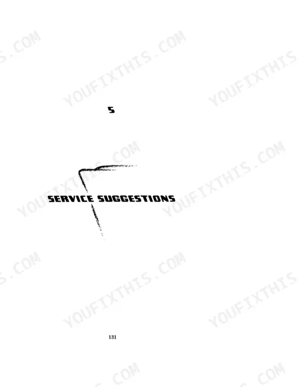 Case 800B, 800, 801, 803 service manual page 131, section 5, Service Suggestions header.